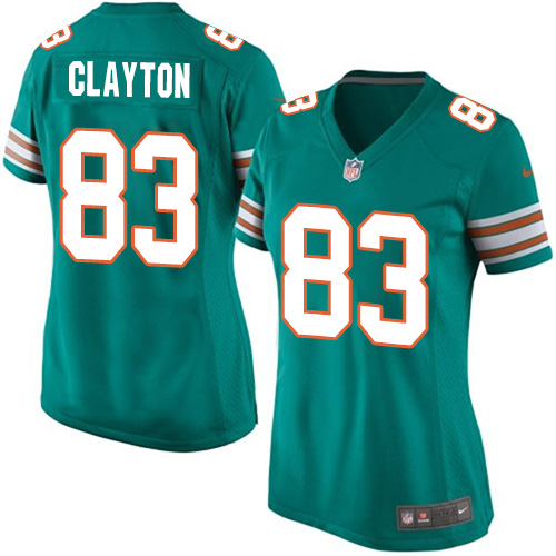 Women's Elite Mark Clayton Nike Jersey Aqua Green Alternate - #83 NFL Miami Dolphins